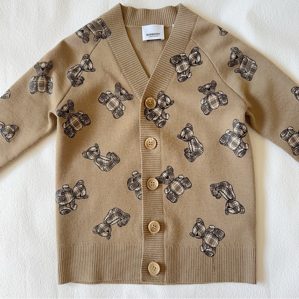BURBERRY
Kids Beige Thomas Bear Cardigan 6Y